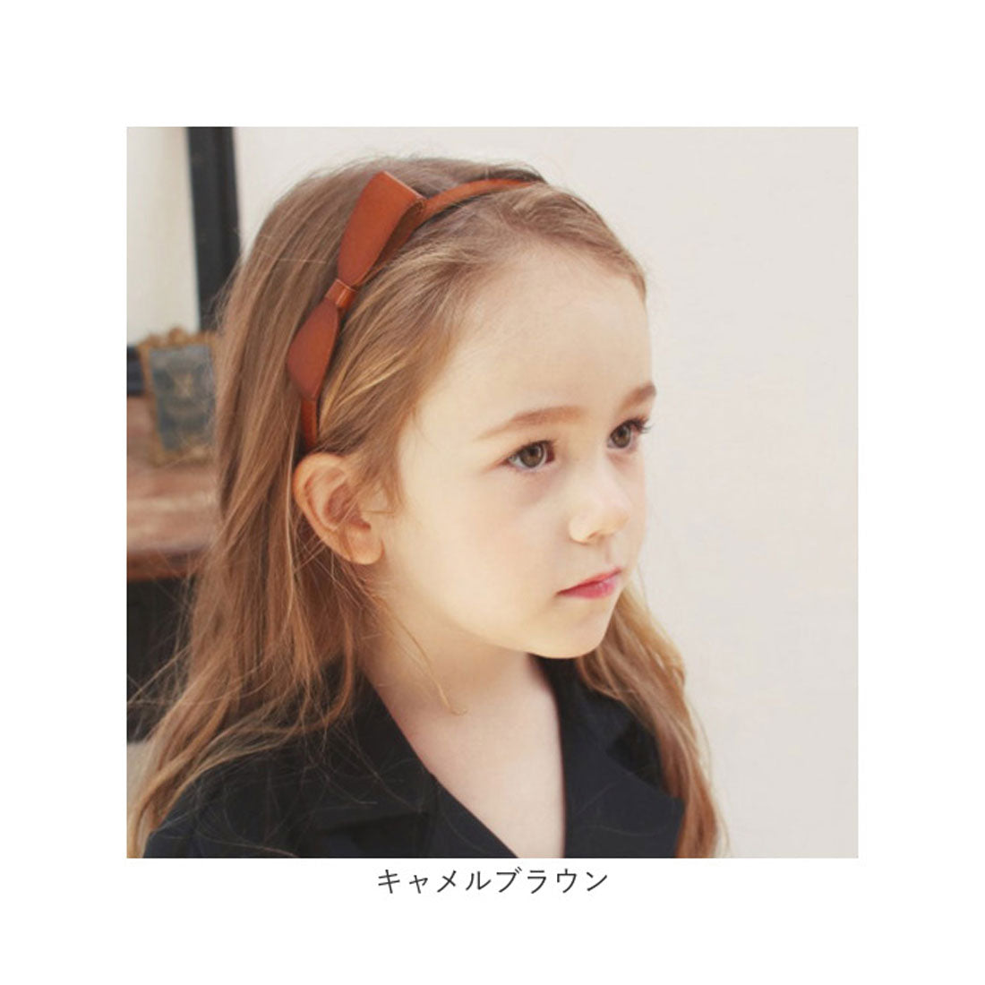 バックヤードファミリー BACKYARD FAMILY 本革リボンカチューシャ大 (オレンジ) オレンジ