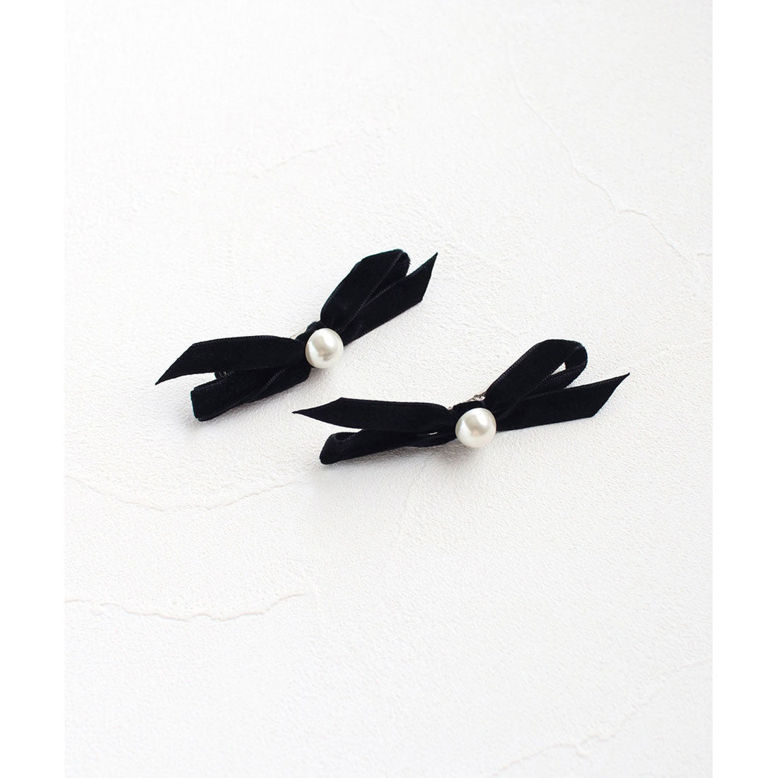 バックヤードファミリー BACKYARD FAMILY Rora マロン リボン ヘアクリップ 2個セット (ブラック) ブラック