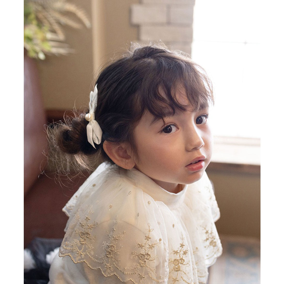 バックヤードファミリー BACKYARD FAMILY Rora マロン リボン ヘアクリップ 2個セット (ブラック) ブラック