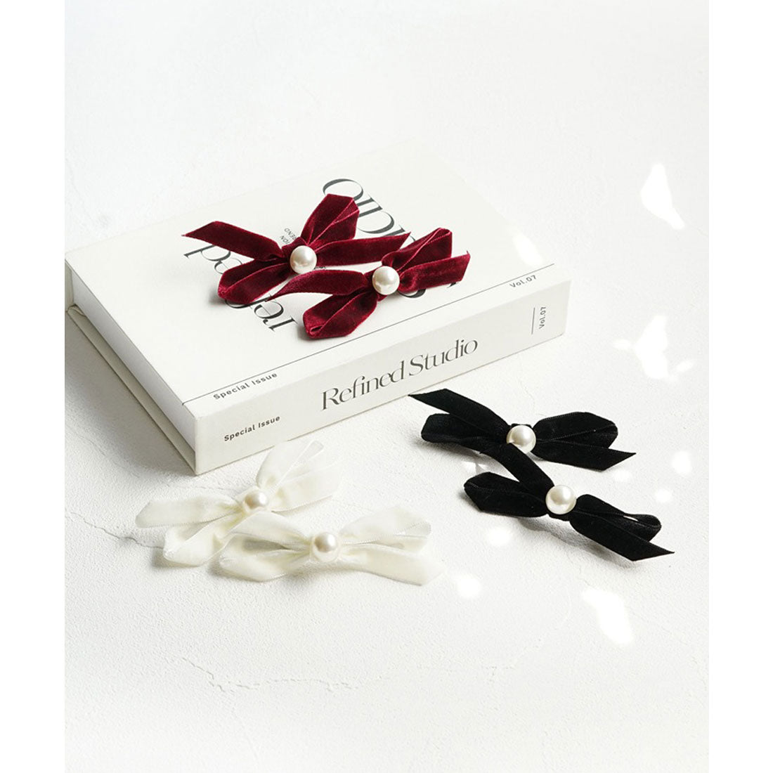 バックヤードファミリー BACKYARD FAMILY Rora マロン リボン ヘアクリップ 2個セット (ブラック) ブラック