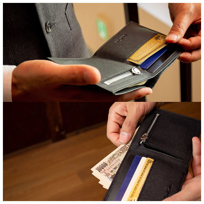 ノーブランド No Brand DomTeporna 牛革 二つ折り財布