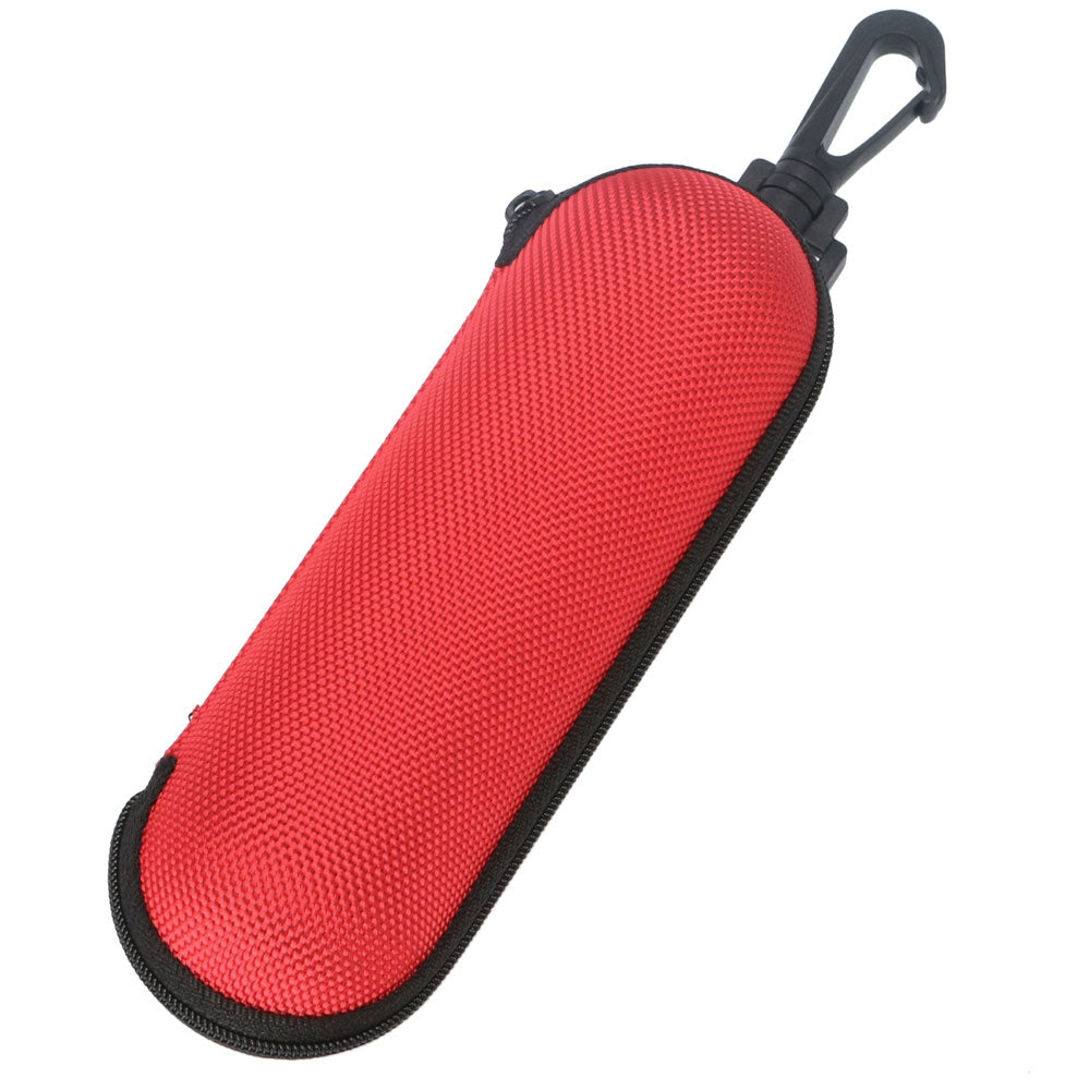 ノーブランド No Brand 眼鏡ケース 2899 ウレタンセミハード フック付,レッド