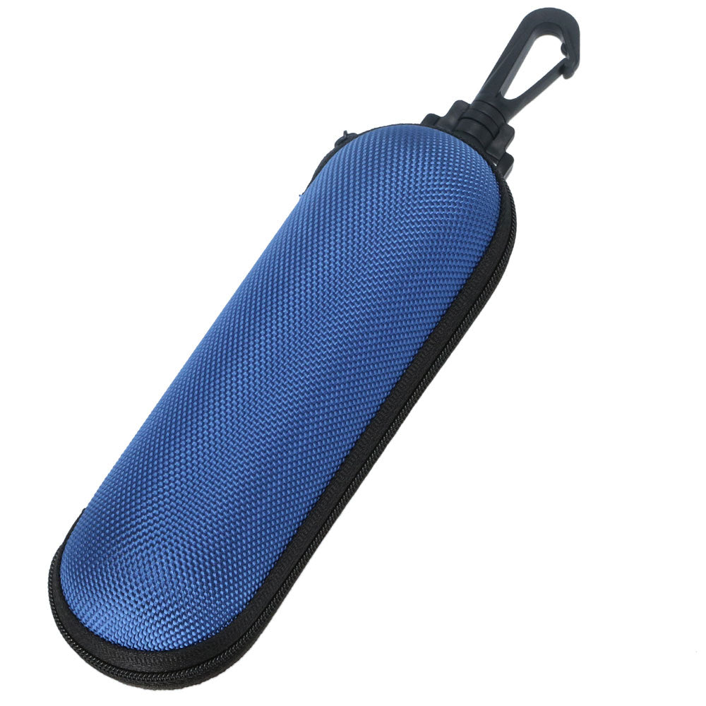 ノーブランド No Brand 眼鏡ケース 2899 ウレタンセミハード フック付,ブルー