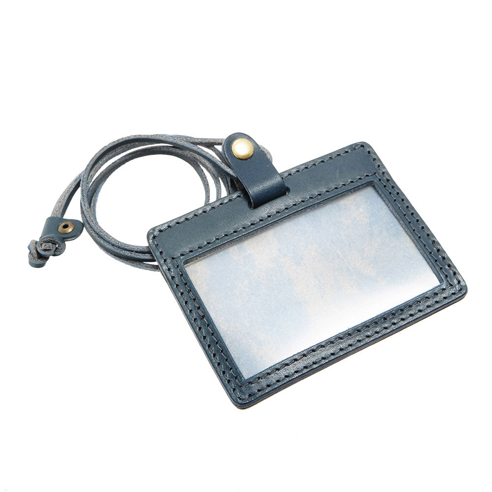ノーブランド No Brand 栃木レザー IDカードホルダー D0440N,ネイビー