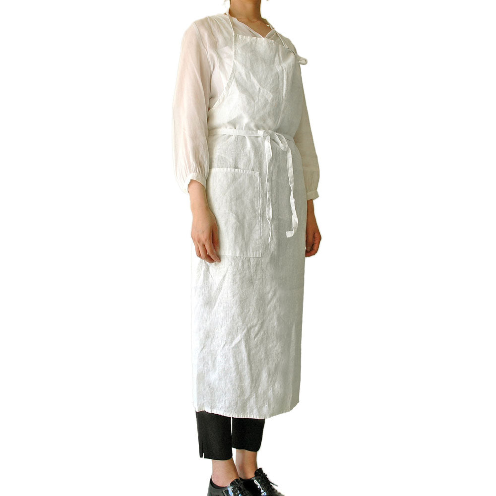 ノーブランド No Brand Linne リンネ リネンエプロン,ホワイト
