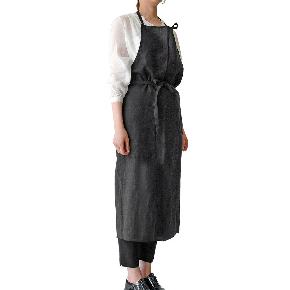 ノーブランド No Brand Linne リンネ リネンエプロン,ブラック