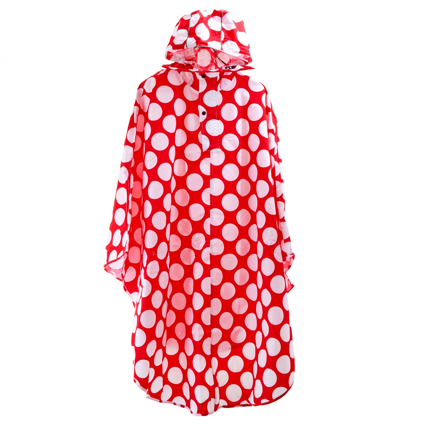 ノーブランド No Brand レインポンチョ Rain Poncho,ドットレッド