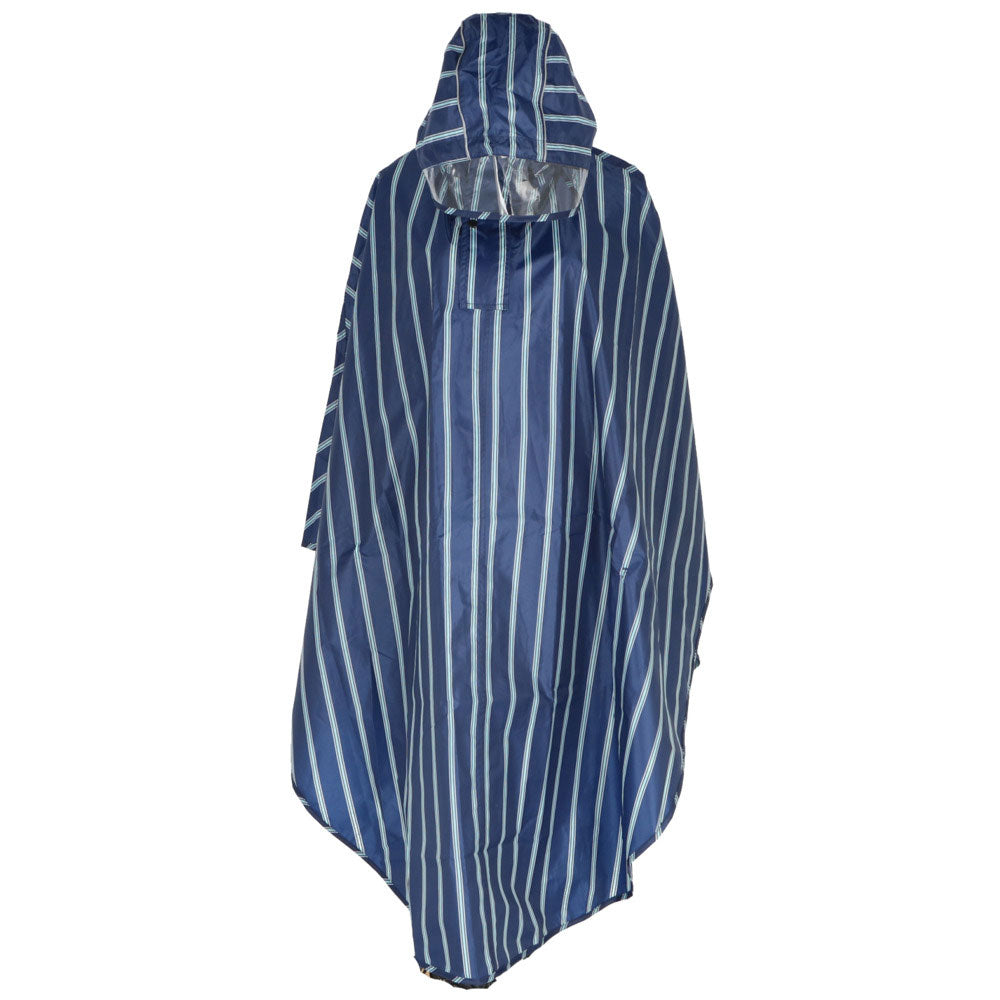 ノーブランド No Brand レインポンチョ Rain Poncho,ネイビーストライプ