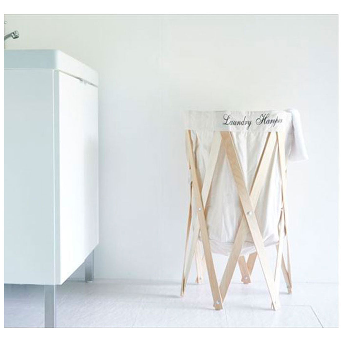 バックヤードファミリー BACKYARD FAMILY ランドリーハンパー (アイボリーxナチュラル) アイボリーxナチュラル