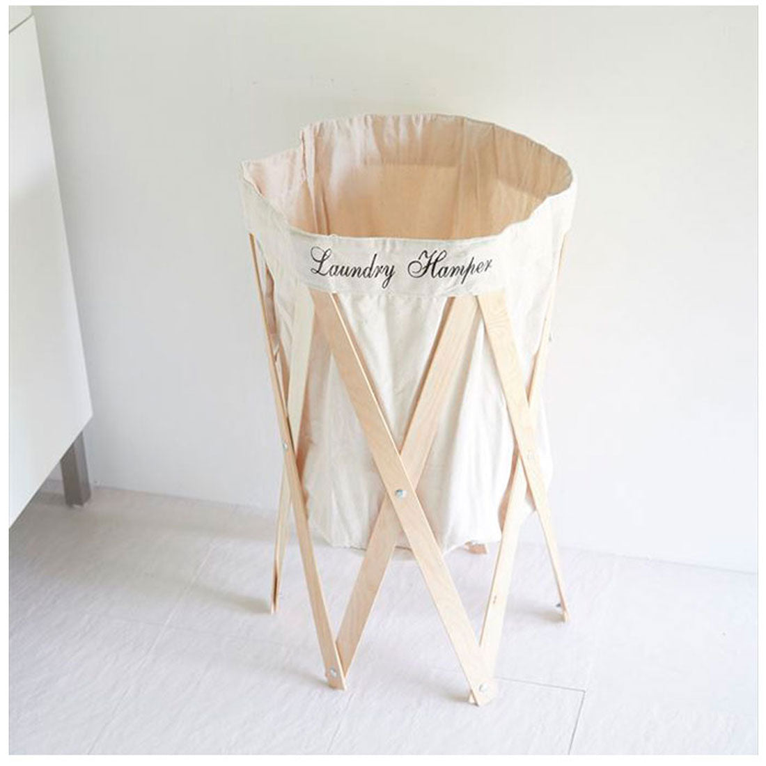 バックヤードファミリー BACKYARD FAMILY ランドリーハンパー (アイボリーxナチュラル) アイボリーxナチュラル