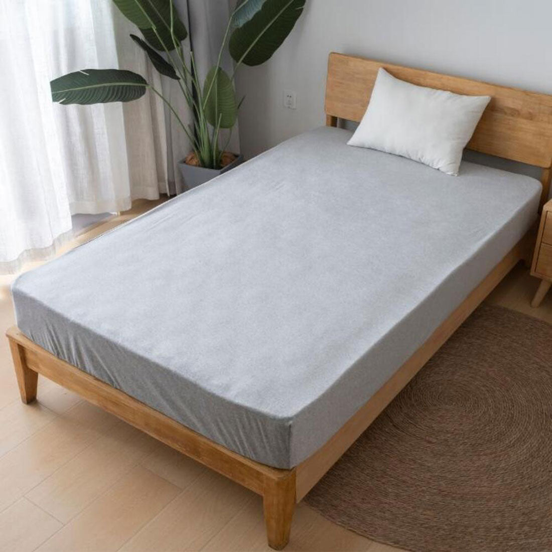 バックヤードファミリー BACKYARD FAMILY ボックスシーツ シングル (杢グレー) 杢グレー