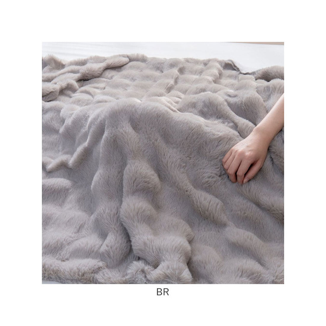 バックヤードファミリー BACKYARD FAMILY 2枚合わせラビットファー毛布 (BR) BR