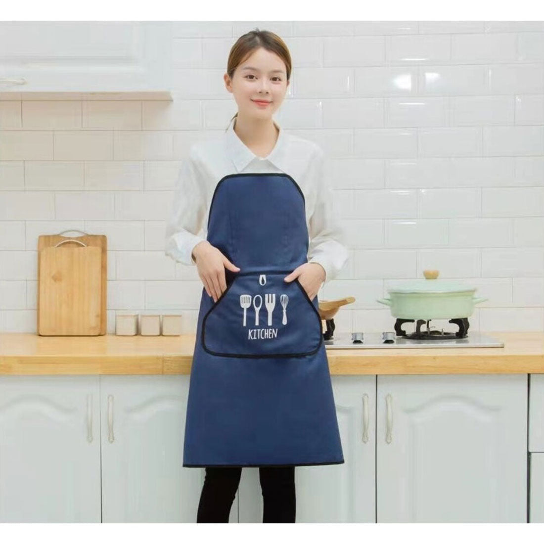 バックヤードファミリー BACKYARD FAMILY ワンタッチエプロン 時短 軽量 (ネイビー) ネイビー