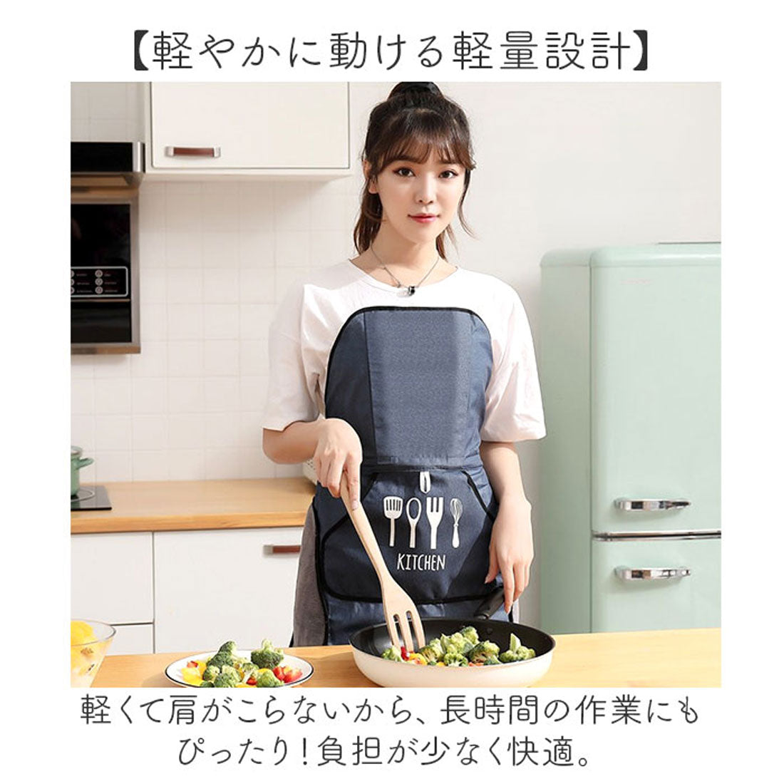 バックヤードファミリー BACKYARD FAMILY ワンタッチエプロン 時短 軽量 (ネイビー) ネイビー