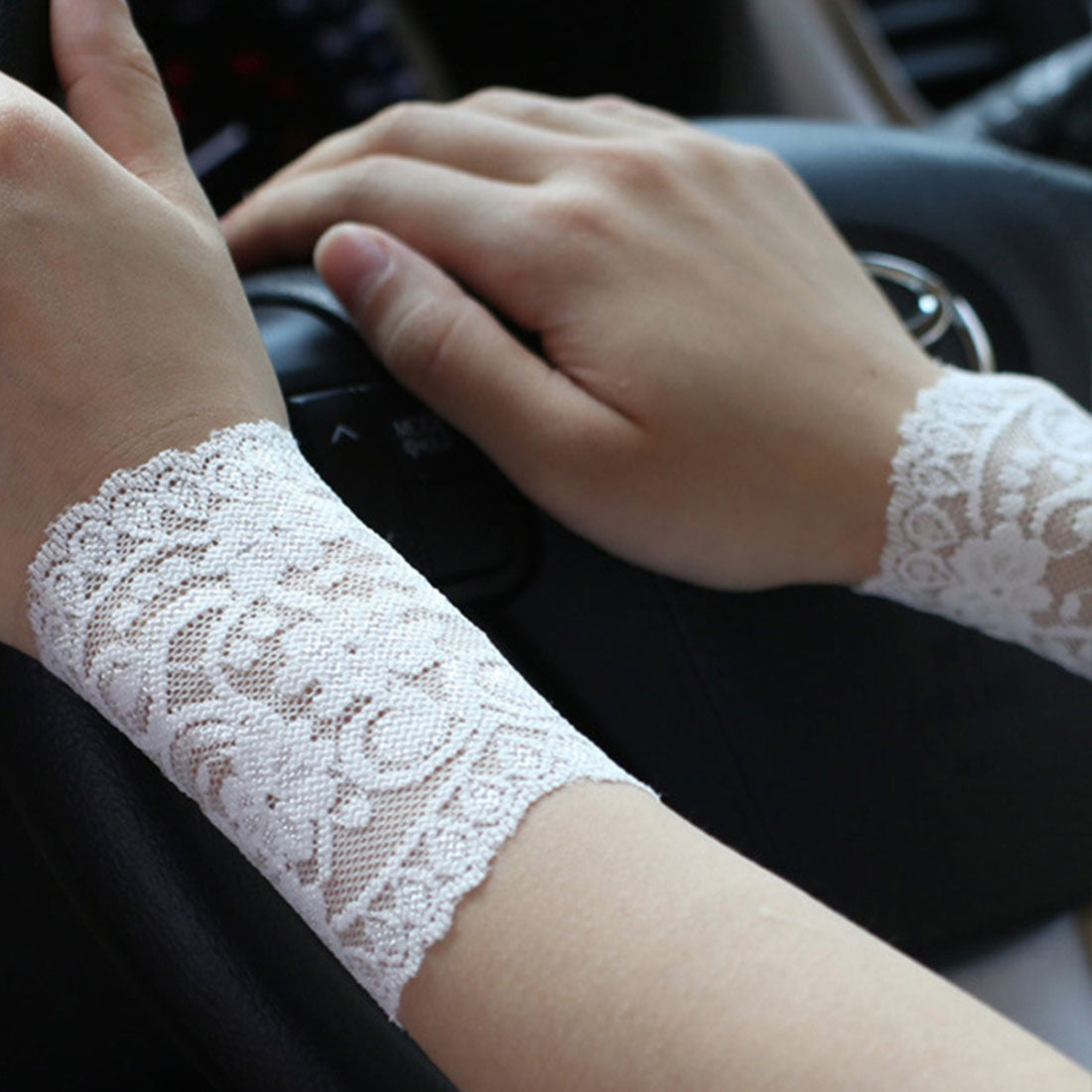 バックヤードファミリー BACKYARD FAMILY 腕時計サポーター レース リストバンド 見せ袖 (10cm×ホワイト) 10cm×ホワイト