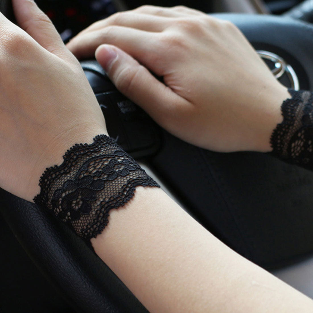 バックヤードファミリー BACKYARD FAMILY 腕時計サポーター レース リストバンド 見せ袖 (5cm×ブラック) 5cm×ブラック