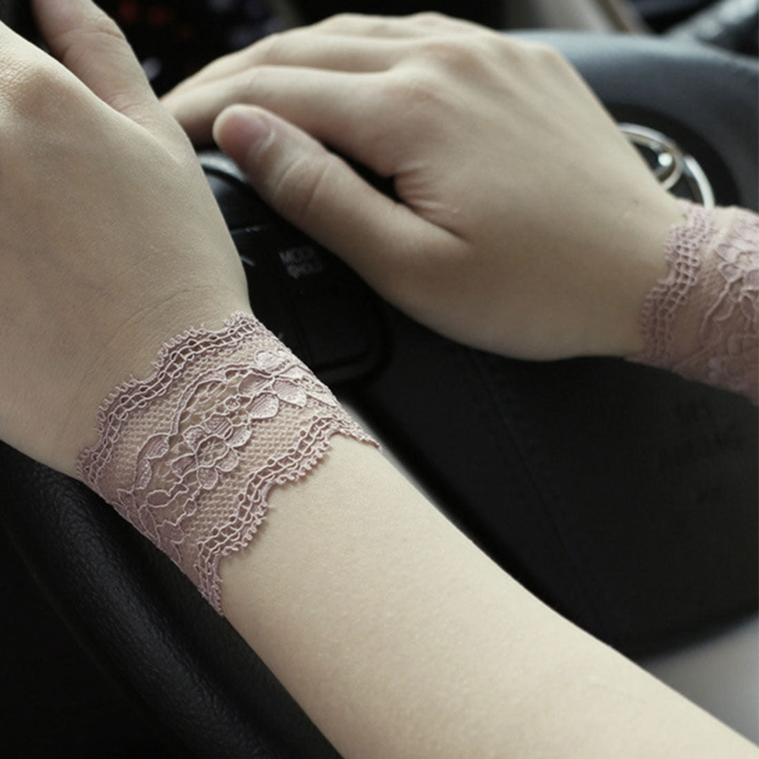 バックヤードファミリー BACKYARD FAMILY 腕時計サポーター レース リストバンド 見せ袖 (5cm×ピンク) 5cm×ピンク