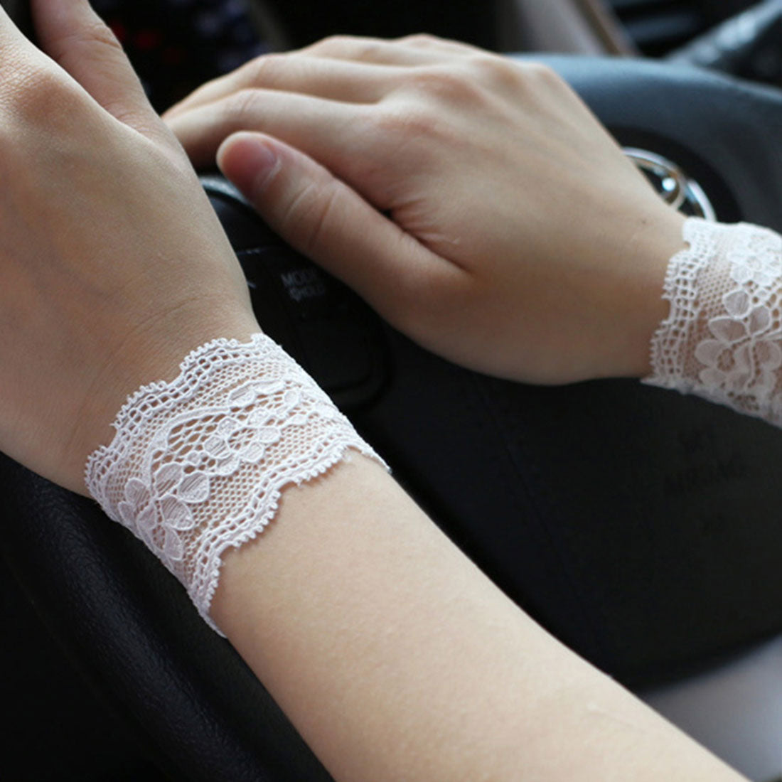 バックヤードファミリー BACKYARD FAMILY 腕時計サポーター レース リストバンド 見せ袖 (5cm×ホワイト) 5cm×ホワイト