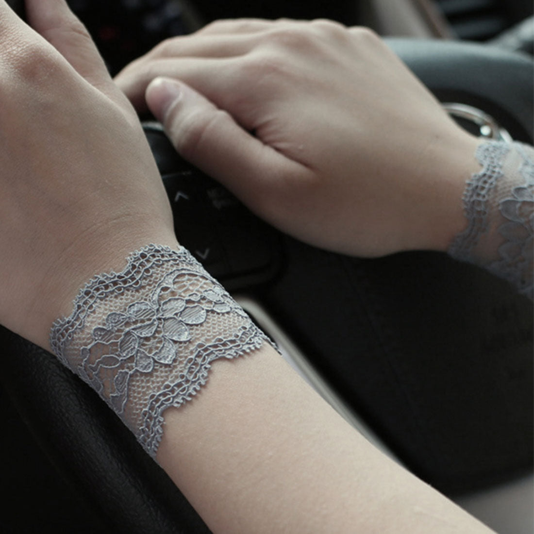 バックヤードファミリー BACKYARD FAMILY 腕時計サポーター レース リストバンド 見せ袖 (5cm×ブルー) 5cm×ブルー