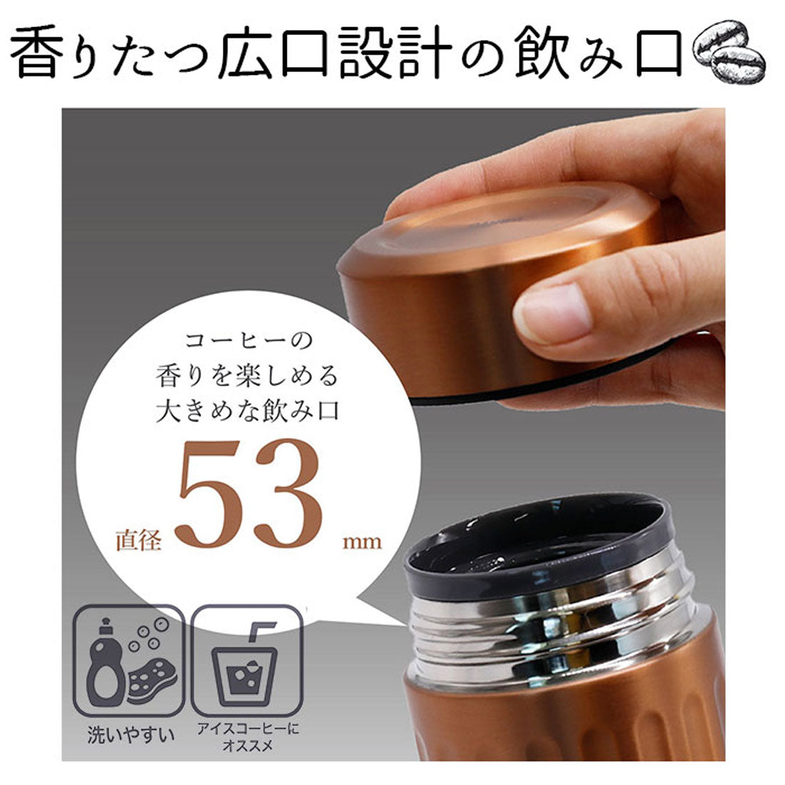 バックヤードファミリー BACKYARD FAMILY Qahwa カフア 抗菌仕様 コーヒー ボトル 420ml【返品不可商品】 (グラファイトグレー) グラファイトグレー