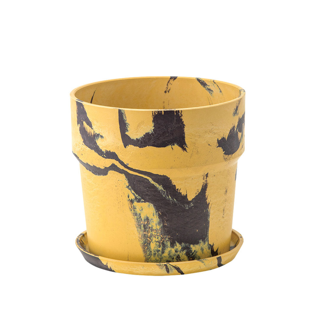 バックヤードファミリー BACKYARD FAMILY アーバンプランツポット マーブル ソリッド 6号サイズ,81033.レモン/カカオ