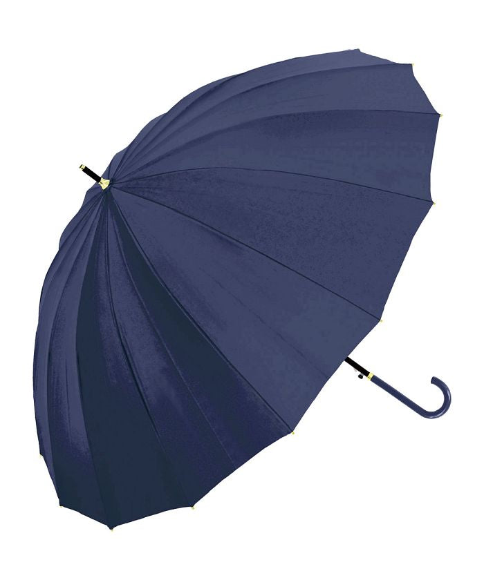 バックヤードファミリー BACKYARD FAMILY Natural basic レディース 傘 55cm 16本骨 無地,NAVY