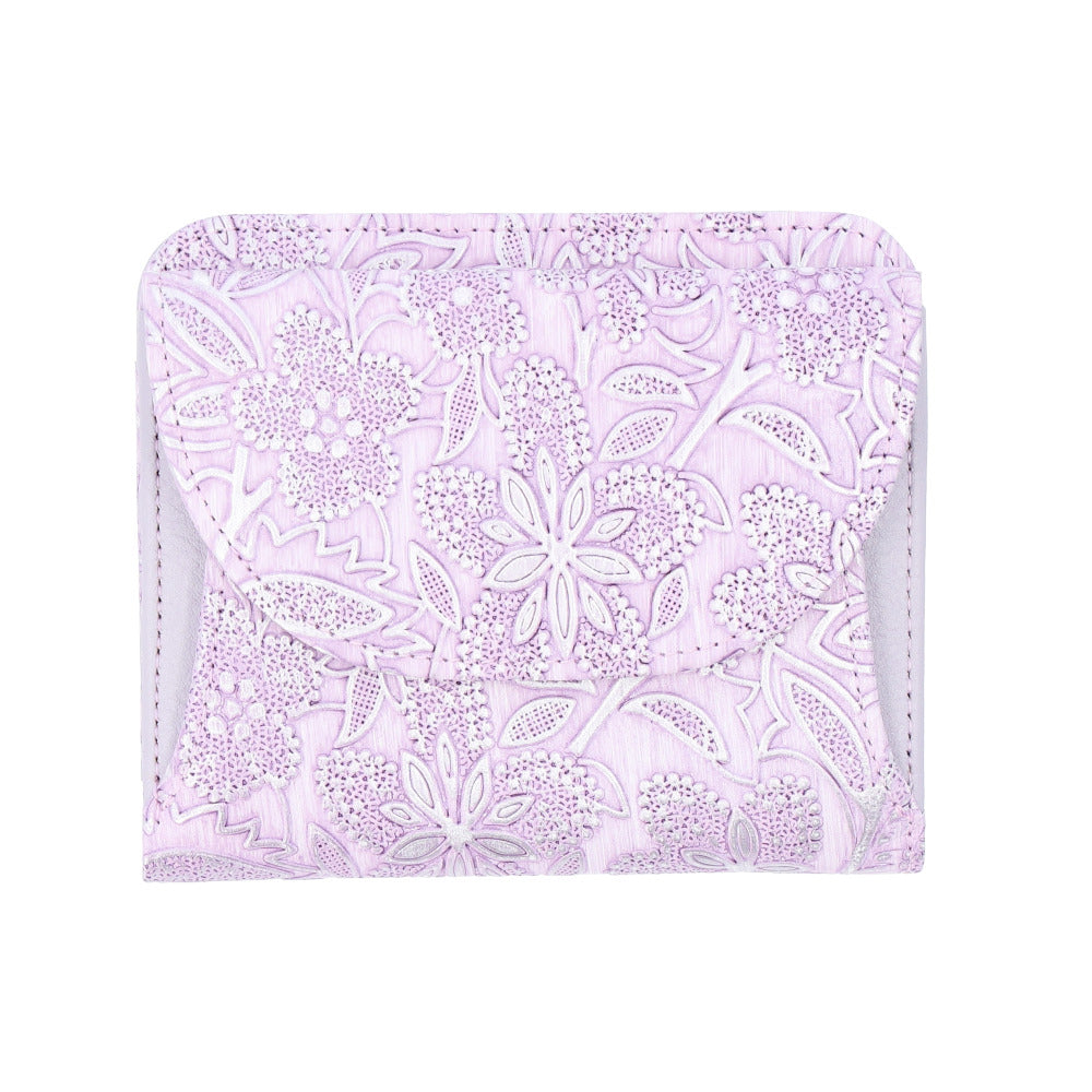 バックヤードファミリー BACKYARD FAMILY アルカン 1411674 クレア レザーパールフラワー 二ツ折リ札入レ (73.ラベンダー) 73.ラベンダー