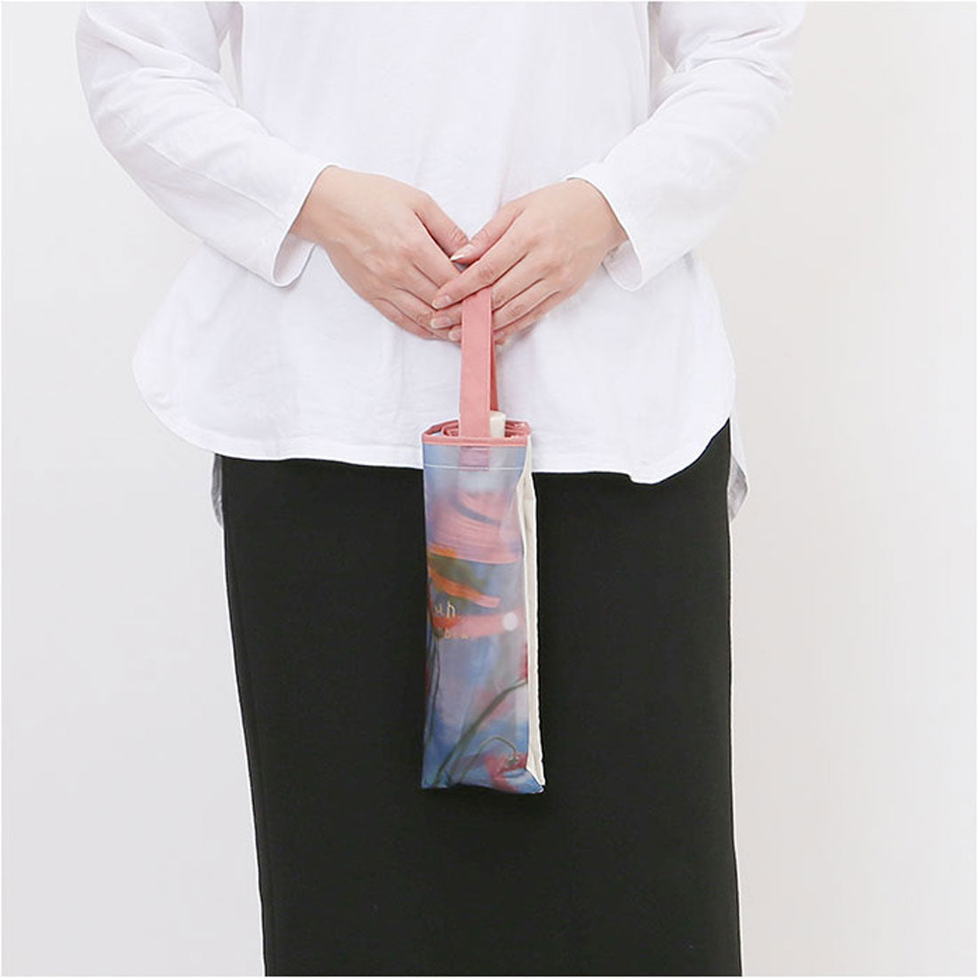 バックヤードファミリー BACKYARD FAMILY because パーティーインザレイン 折りたたみ傘 (サックス) サックス