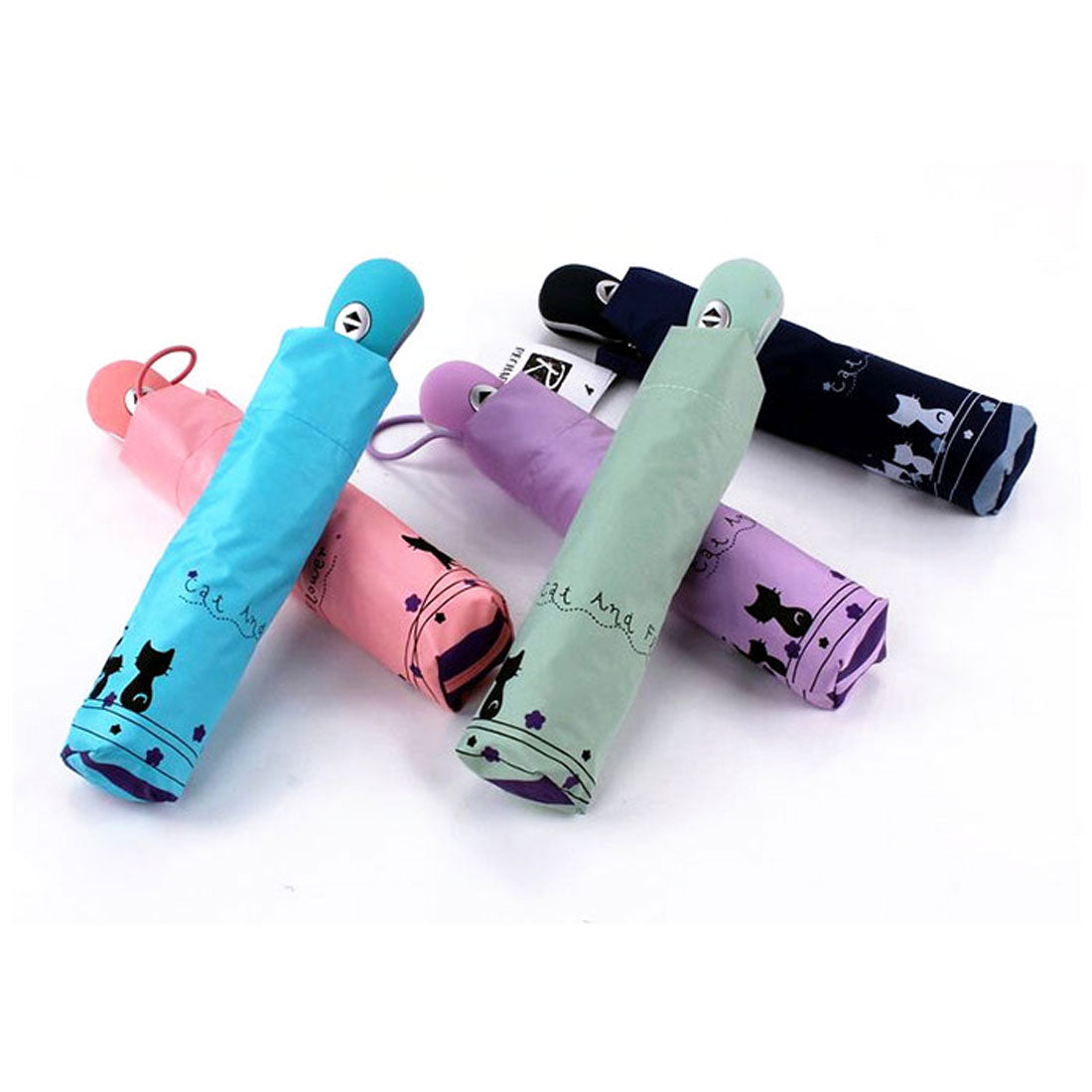 バックヤードファミリー BACKYARD FAMILY 折り畳み傘 猫柄 晴雨兼用 lyum137 (ピンク) ピンク