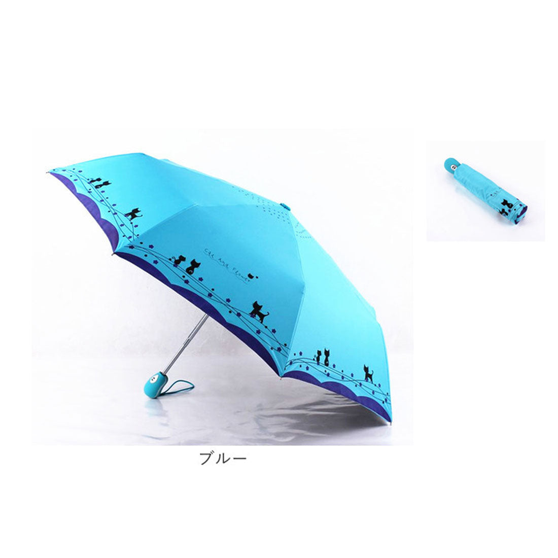 バックヤードファミリー BACKYARD FAMILY 折り畳み傘 猫柄 晴雨兼用 lyum137 (ピンク) ピンク