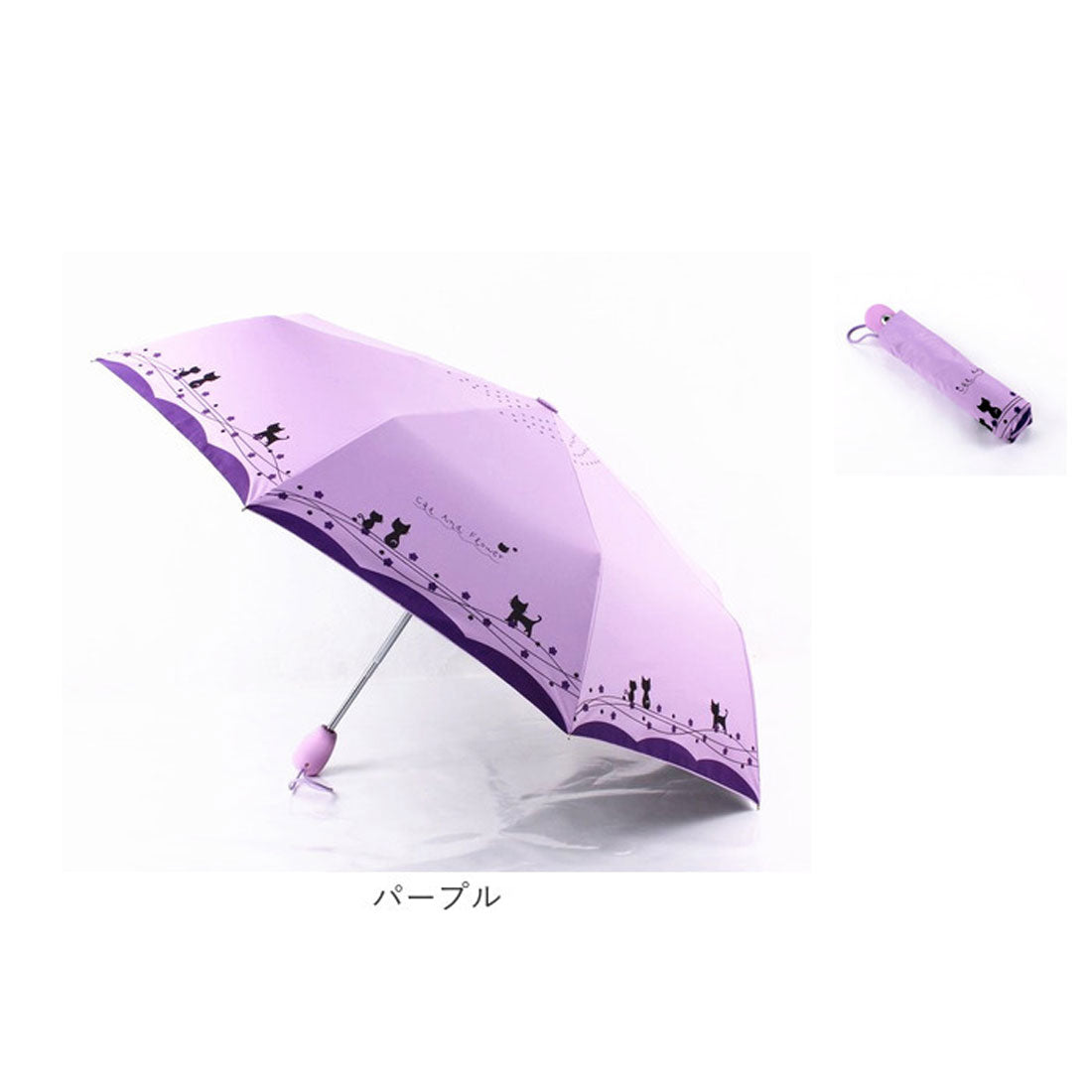 バックヤードファミリー BACKYARD FAMILY 折り畳み傘 猫柄 晴雨兼用 lyum137 (ピンク) ピンク