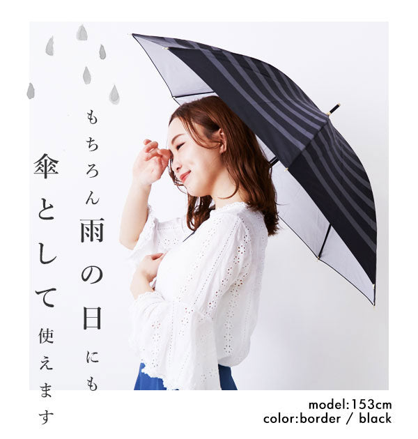 ノーブランド No Brand 晴雨兼用 シルバーコーティング 長傘