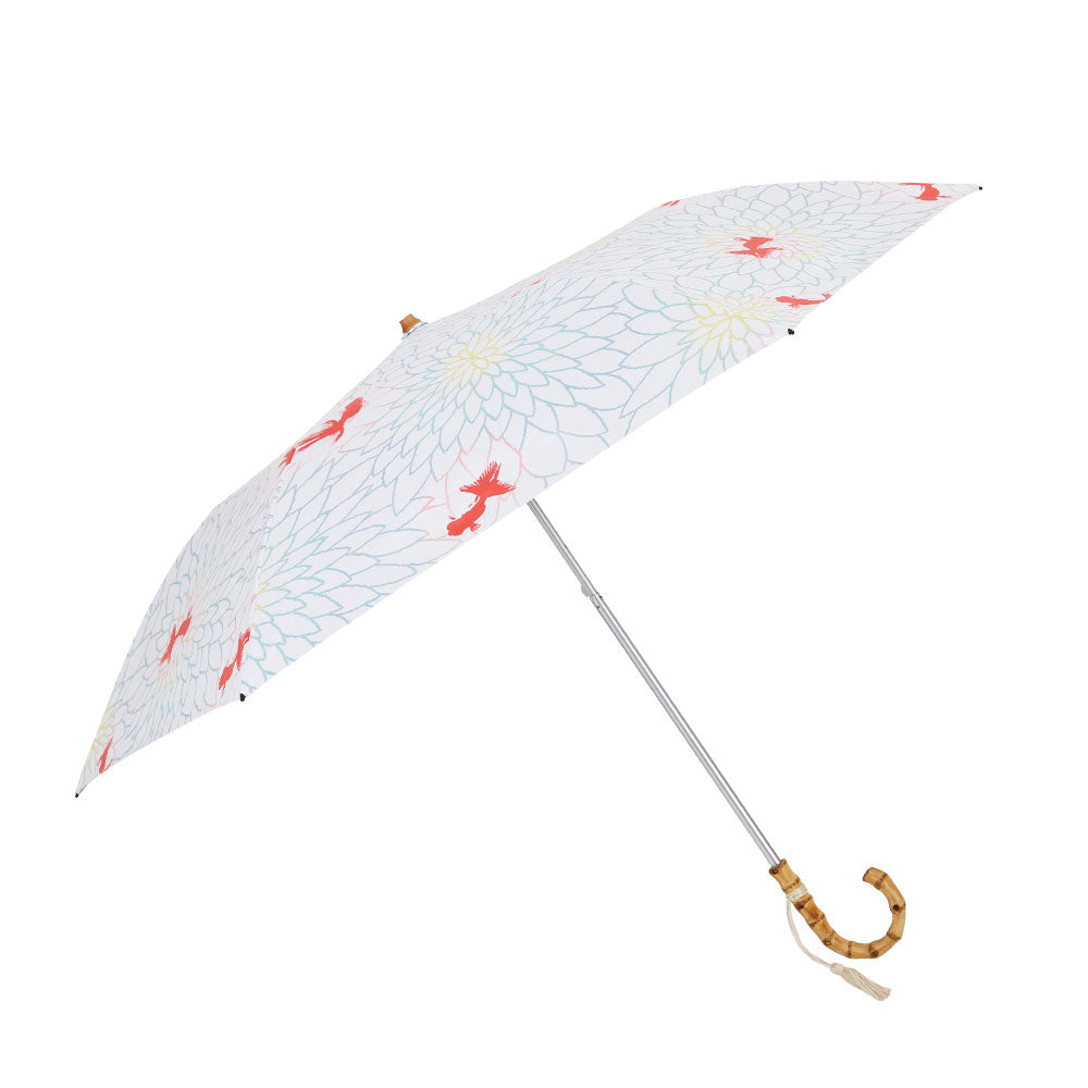 ノーブランド No Brand 河馬印本舗 晴雨兼用2段ミニ折りたたみ日傘 50cm,金魚/金赤