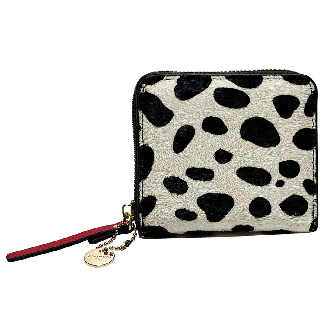 バックヤードファミリー BACKYARD FAMILY Pisoraro ピソラロ ハラコ ラウンド二つ折りミニウォレット (DALMATIAN) DALMATIAN