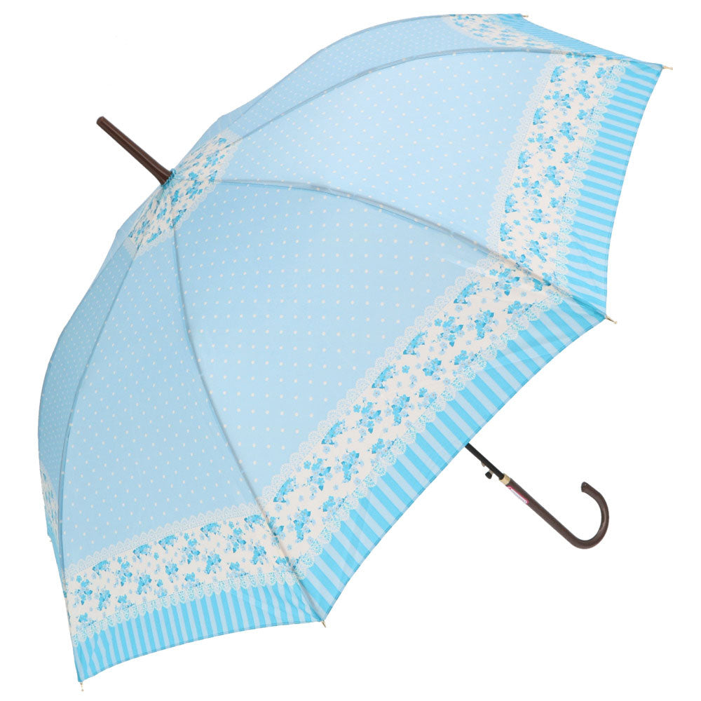 ノーブランド No Brand amusant sous la pluie 58cm グラスファイバー 長傘,23480.フラワーレース_スカイ