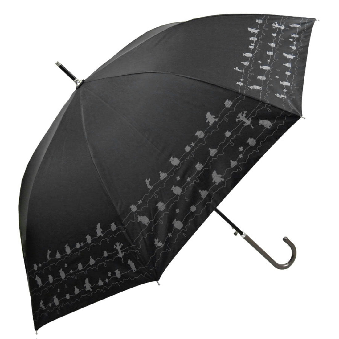 バックヤードファミリー BACKYARD FAMILY 傘 レディース ブランド 長傘 晴雨兼用,くまのプーさん黒