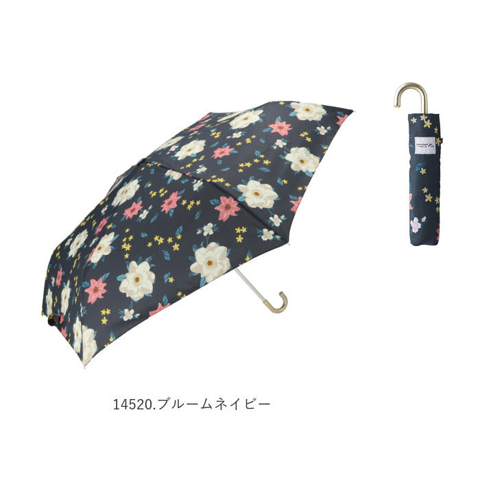 バックヤードファミリー BACKYARD FAMILY amusant sous la pluie 耐風折りたたみ傘 55cm (ボタニカルフラワーネイビー) ボタニカルフラワーネイビー