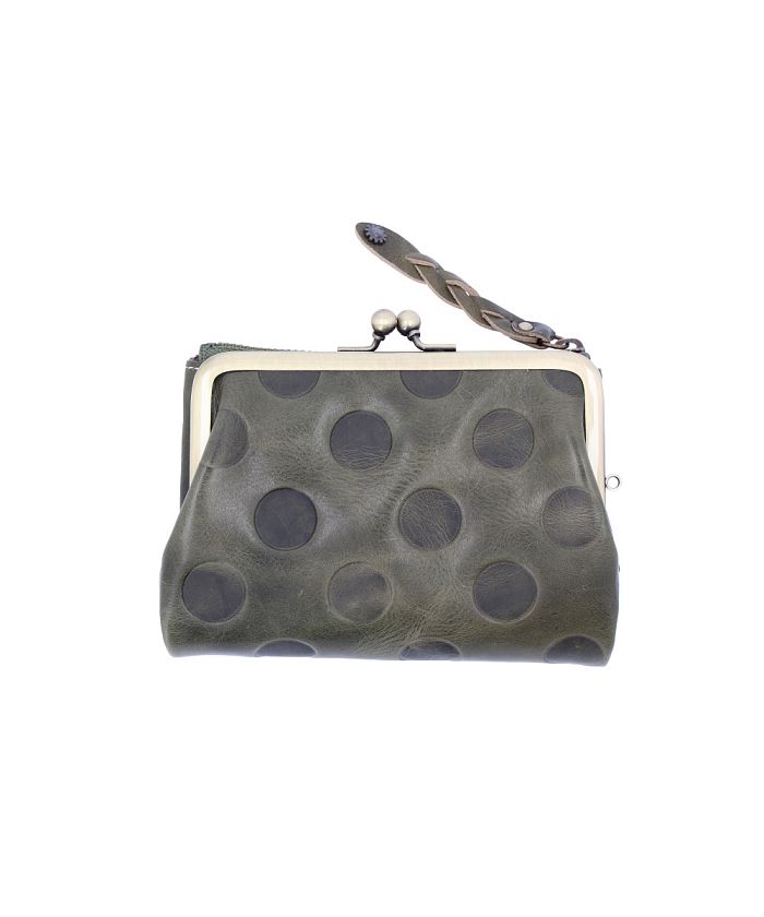 バックヤードファミリー BACKYARD FAMILY Laugh Rough 外ガマ二つ折り財布,GREEN