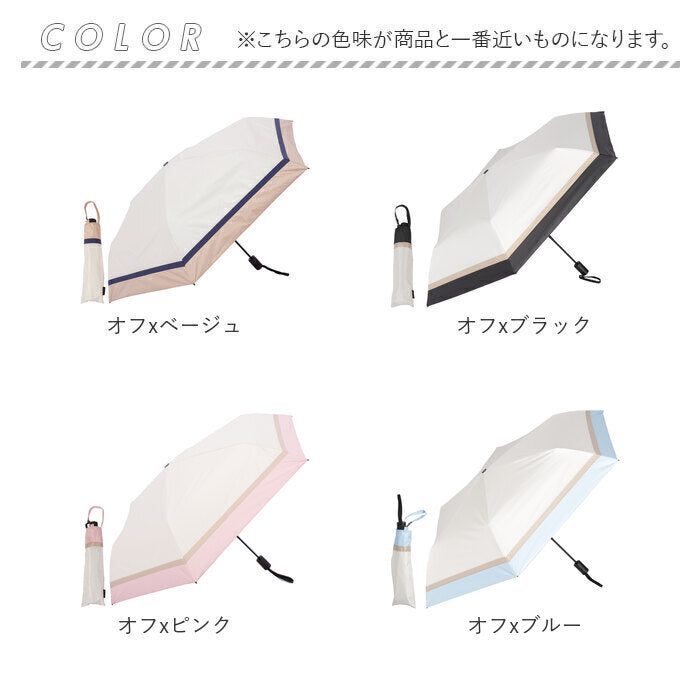 バックヤードファミリー BACKYARD FAMILY 自動開閉折りたたみ日傘 晴雨兼用 完全遮光 53cm (ミントxベージュ) ミントxベージュ