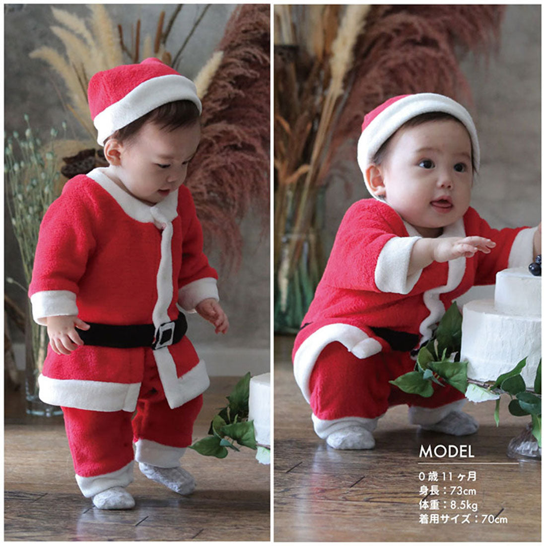 バックヤードファミリー BACKYARD FAMILY 【Aenak】サンタカバーオール ボア (レッド) レッド