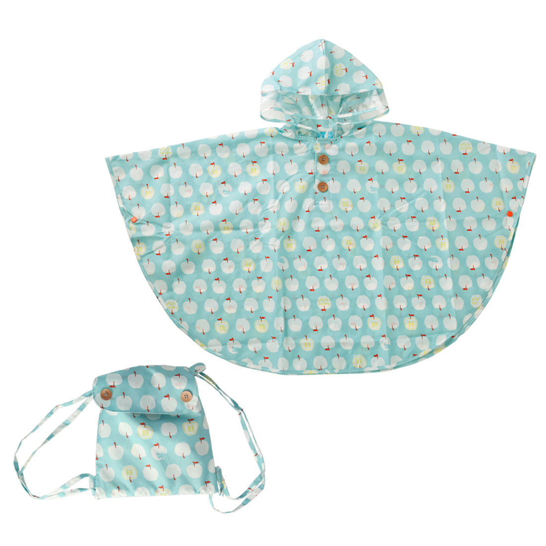 バックヤードファミリー BACKYARD FAMILY レインコート ポンチョ キッズ 90cm,リンゴ