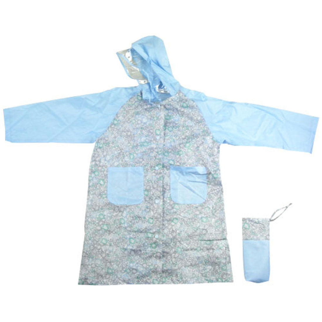 バックヤードファミリー BACKYARD FAMILY レインコート キッズ 女の子,小花/サックス