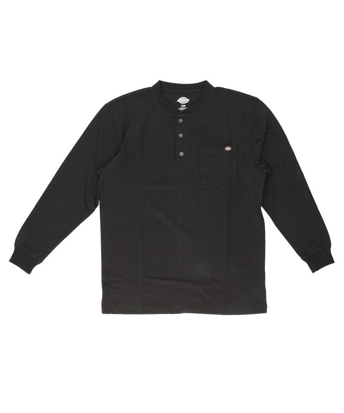 バックヤードファミリー BACKYARD FAMILY Dickies ディッキーズ Long Sleeve Henley Shirt WL451,BK.ブラック