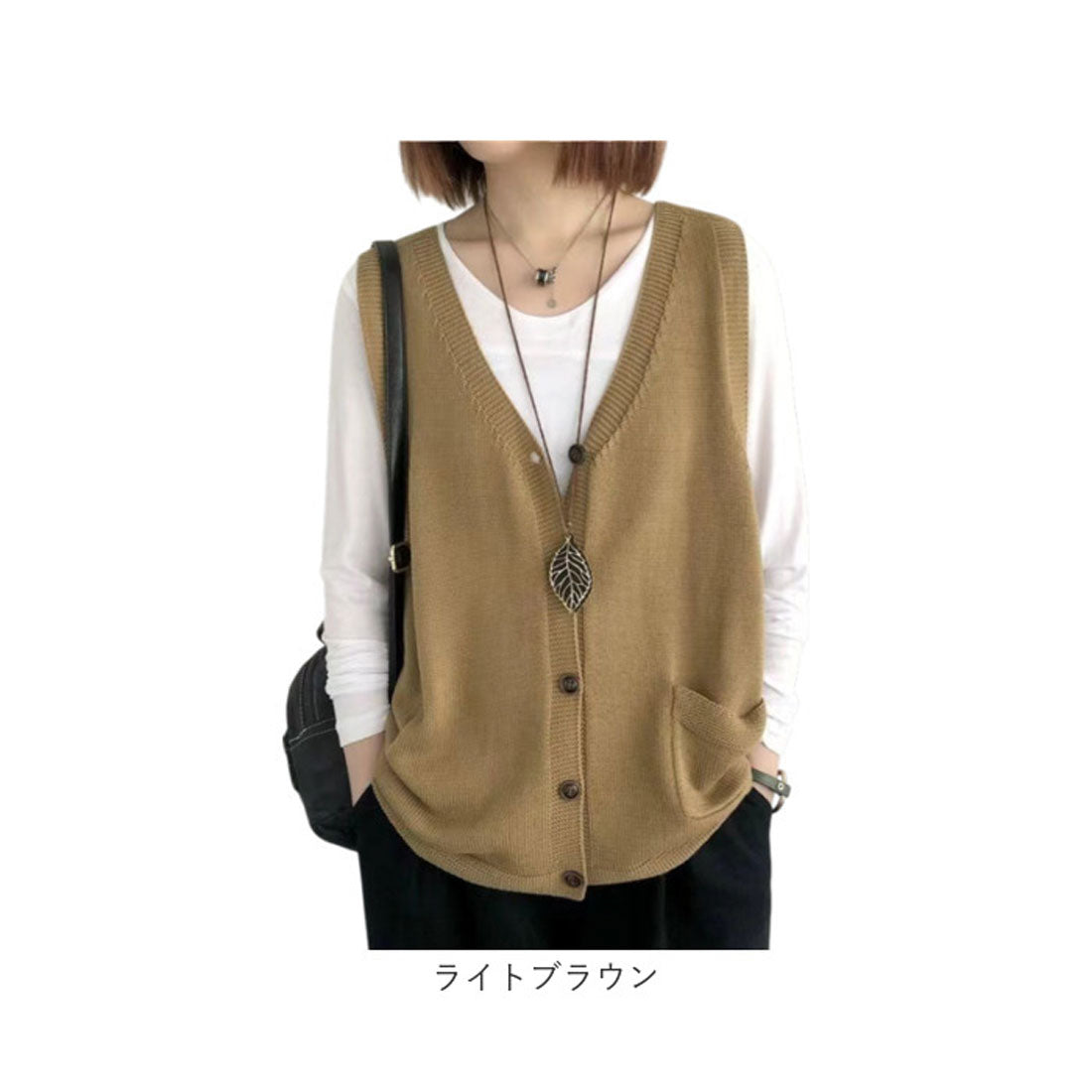 バックヤードファミリー BACKYARD FAMILY ニットベスト (グレー) グレー