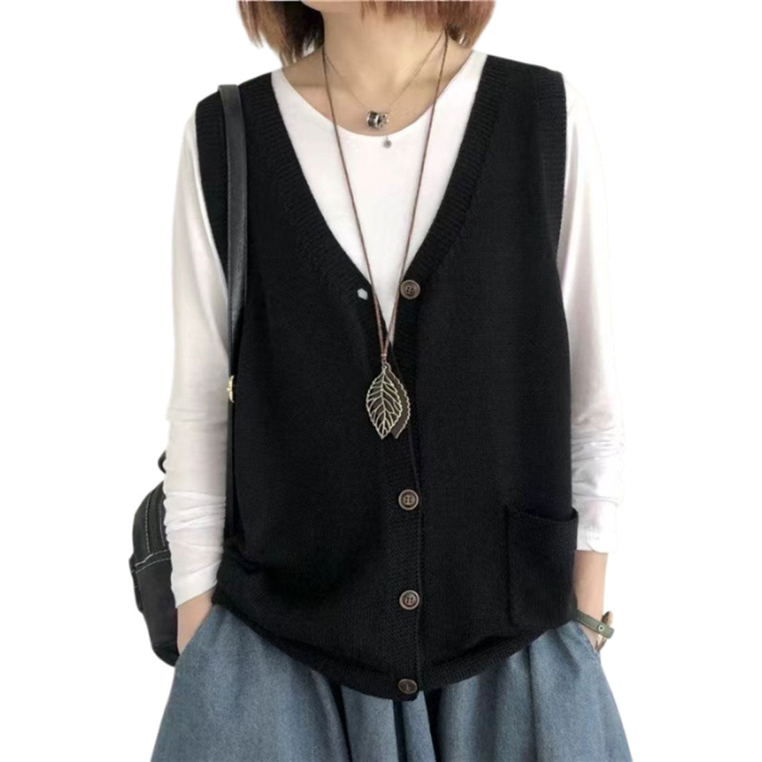 バックヤードファミリー BACKYARD FAMILY ニットベスト (ブラック) ブラック