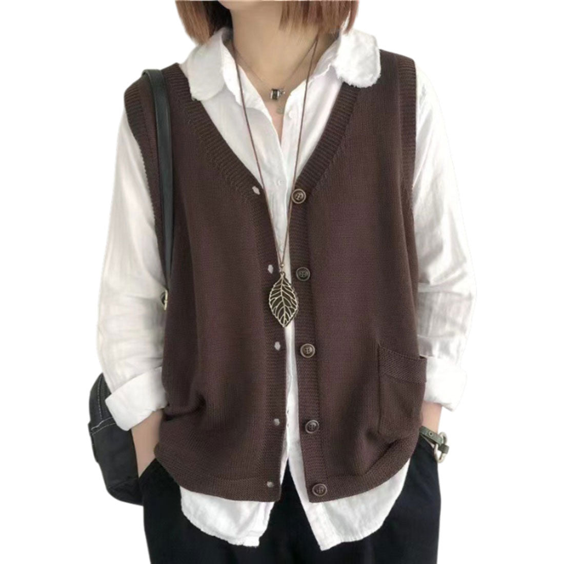 バックヤードファミリー BACKYARD FAMILY ニットベスト (ブラウン) ブラウン