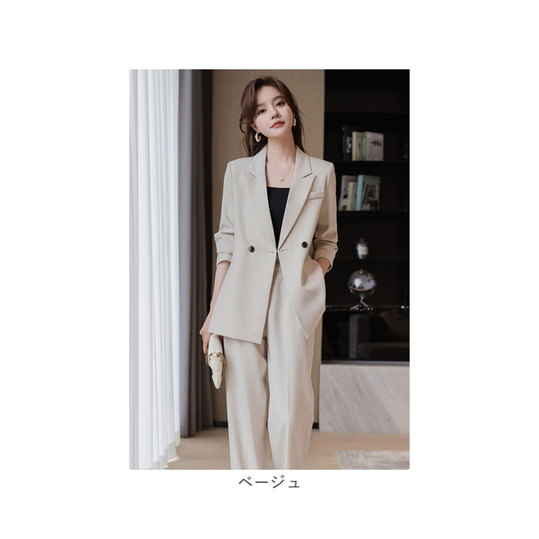 バックヤードファミリー BACKYARD FAMILY レディース スーツ パンツスーツ セット フォーマル (ワイン) ワイン