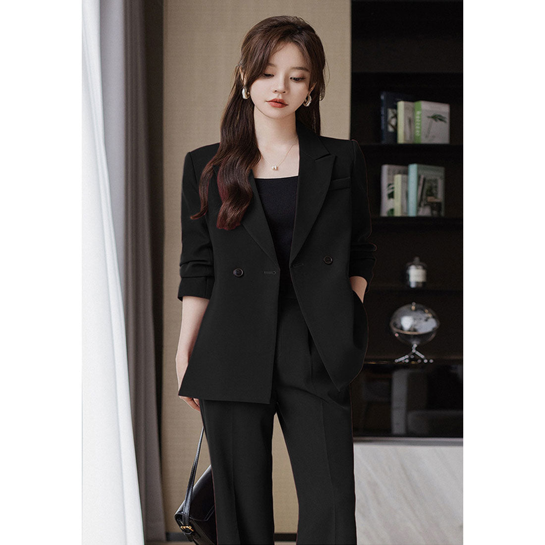 バックヤードファミリー BACKYARD FAMILY レディース スーツ パンツスーツ セット フォーマル (ブラック) ブラック