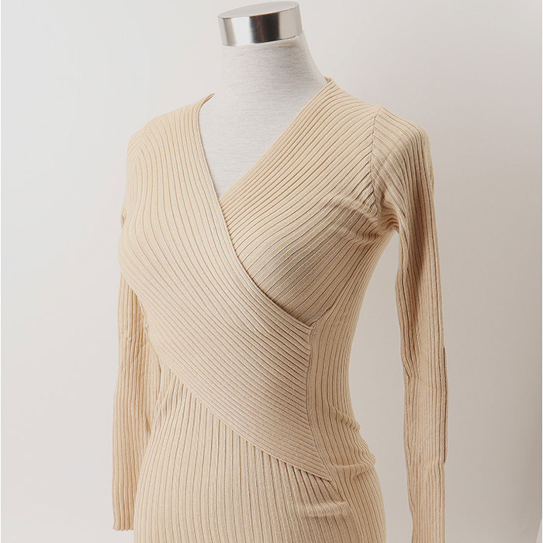 バックヤードファミリー BACKYARD FAMILY ニットワンピース タイト リブ (ホワイト) ホワイト