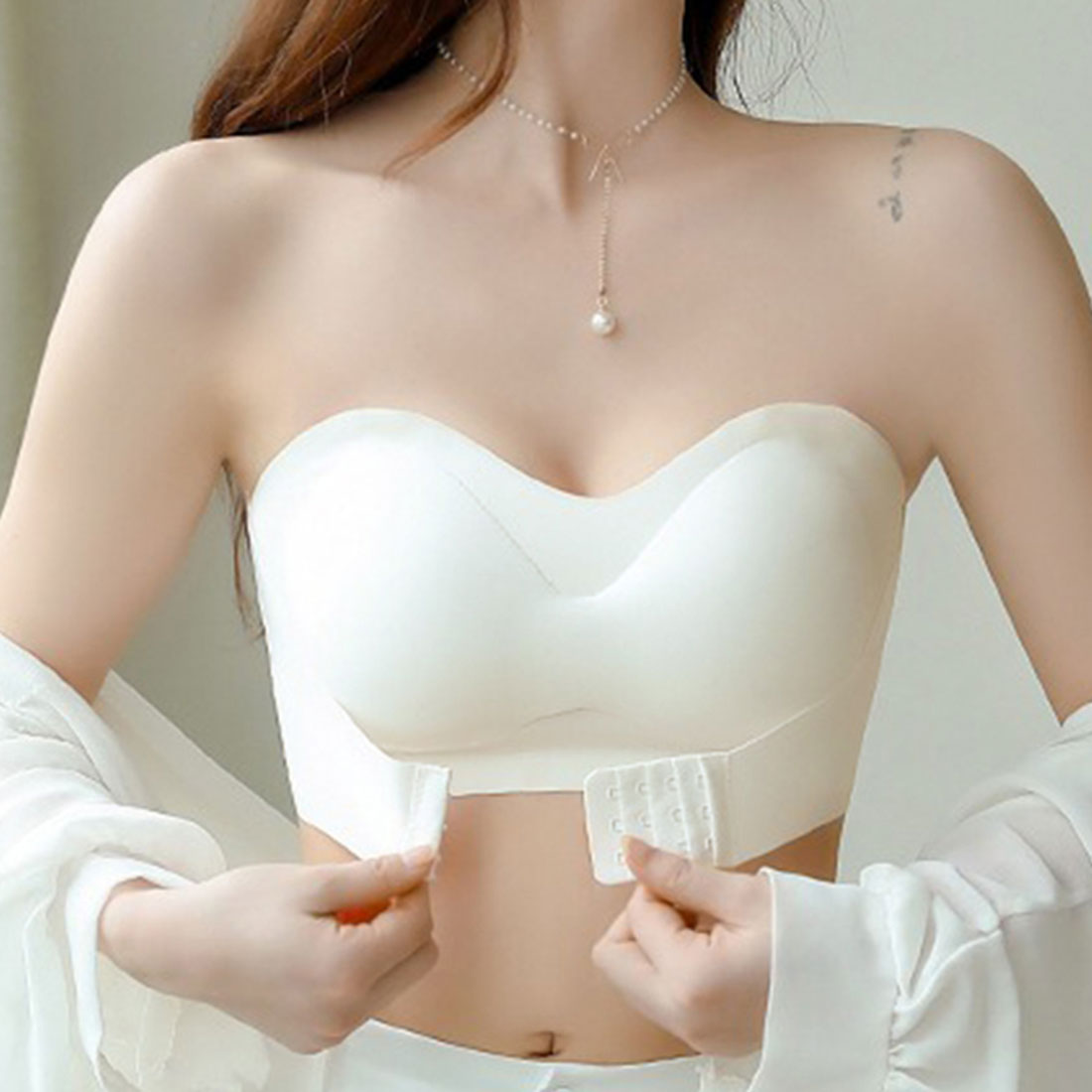 バックヤードファミリー BACKYARD FAMILY ストラップレス ストラップレスブラ (ホワイト) ホワイト